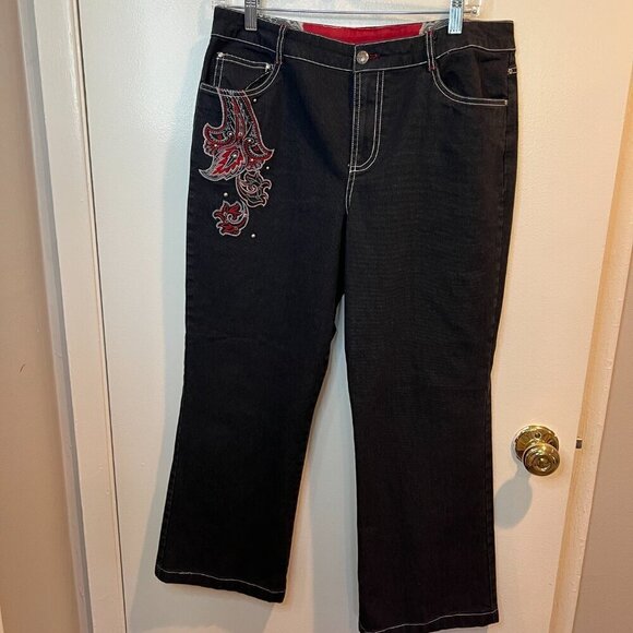 City Girl Nancy Bolen 2 pc Lightweight Embellished Silk trim Pant Set, Size 10 - Picture 11 of 16